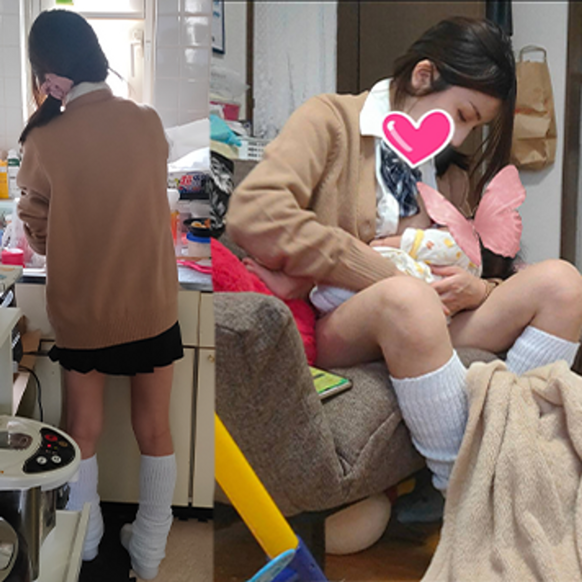 FC2-PPV-1842335 独占販売❤三児のママ【10年振り】の制服❤包茎ちんこに*乳垂らして鬼頭攻め＆初ぱいずり❤10作目【ルーズソックス編】